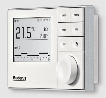 Buderus RC300, модуль управления со встроенным датчиком температуры в помещении